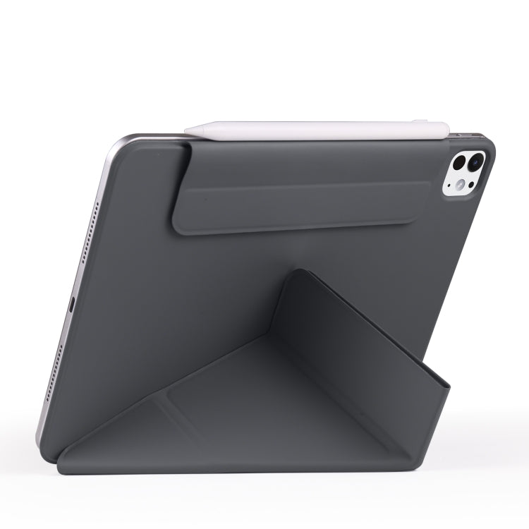 For iPad Pro 12.9 2022 / 2021 / 2020 Fixed Buckle Magnetic Deformation Leather Tablet Case(Black) - iPad Pro 12.9 (2022/2021) Cases by buy2fix | Online Shopping UK | buy2fix