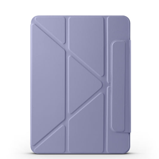 For iPad Pro 12.9 2022 / 2021 / 2020 Fixed Buckle Magnetic Deformation Leather Tablet Case(Lavender Purple) - iPad Pro 12.9 (2022/2021) Cases by buy2fix | Online Shopping UK | buy2fix