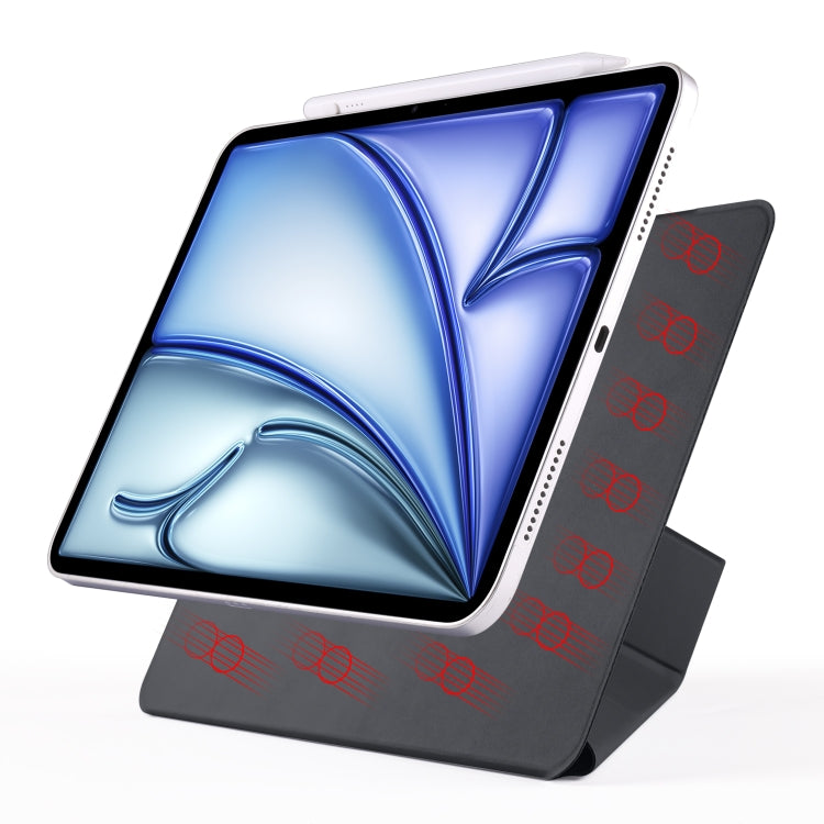 For iPad mini 6 / mini 2024 Fixed Buckle Magnetic Deformation Leather Tablet Case(Black) - iPad mini 2024 Cases by buy2fix | Online Shopping UK | buy2fix