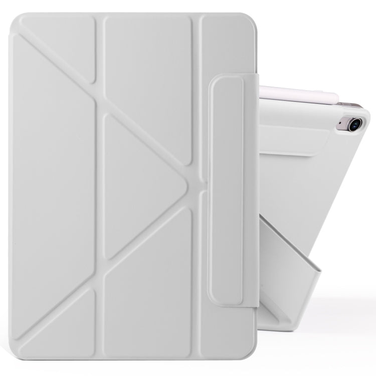 For iPad mini 6 / mini 2024 Fixed Buckle Magnetic Deformation Leather Tablet Case(Grey) - iPad mini 2024 Cases by buy2fix | Online Shopping UK | buy2fix
