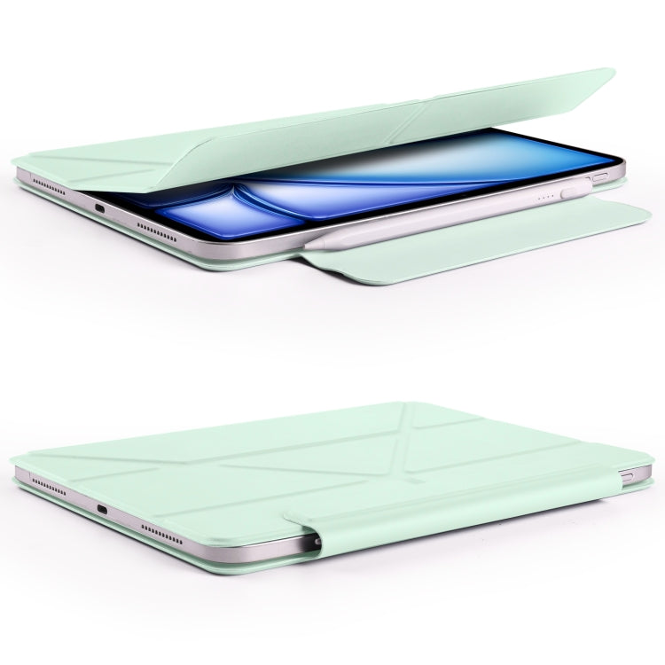 For iPad mini 6 / mini 2024 Fixed Buckle Magnetic Deformation Leather Tablet Case(Baby Green) - iPad mini 2024 Cases by buy2fix | Online Shopping UK | buy2fix