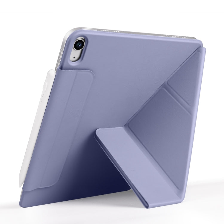 For iPad mini 6 / mini 2024 Fixed Buckle Magnetic Deformation Leather Tablet Case(Lavender Purple) - iPad mini 2024 Cases by buy2fix | Online Shopping UK | buy2fix