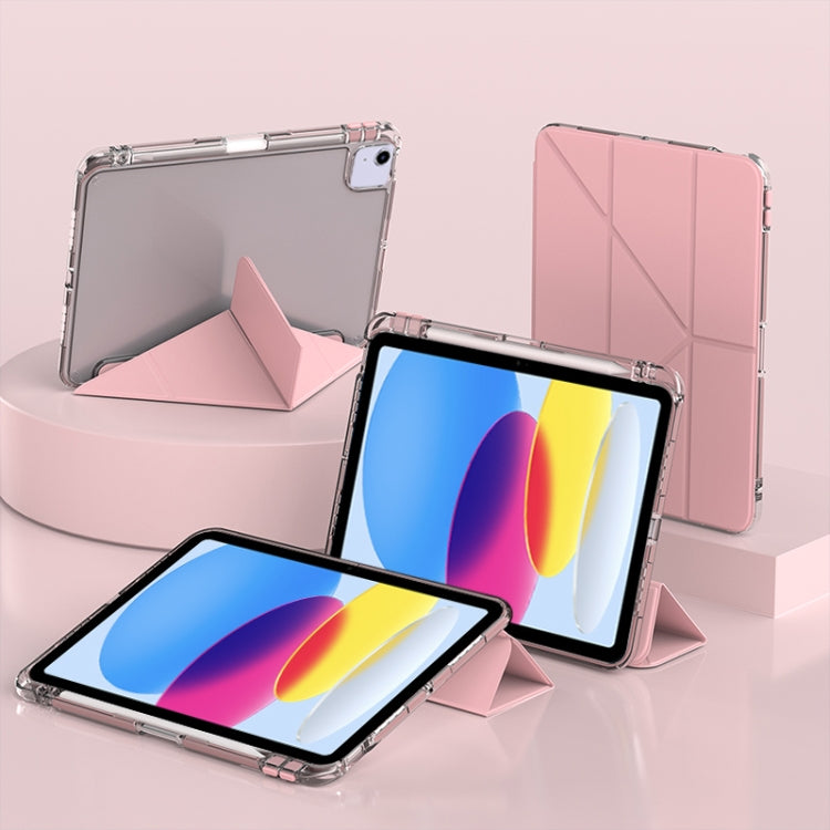 For iPad 2025 / 2022 mutural Y-Shape Deformation Leather Tablet Case(Pink) - iPad 2025 / 2022 Cases by Mutural | Online Shopping UK | buy2fix