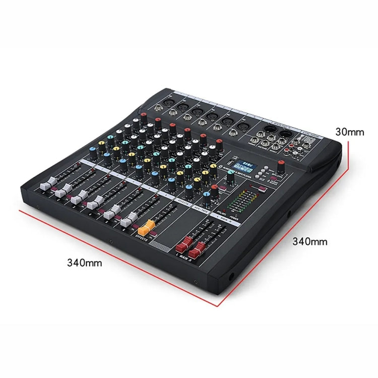 XTUGA CT60X 6-Channels Audio Mixer DJ Mixing Console with 48V Power Supply(EU Plug) by XTUGA