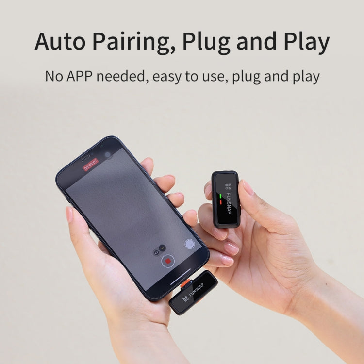 FUNSNAP S6 Lavalier Wireless Microphone, Type-C RX + 2 TX with Charging Case by FUNSNAP