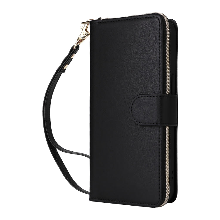 For iPhone 15 Pro Nine-card Slots Zipper Wallet Bag Leather Phone Case(Black) - iPhone 15 Pro Cases by buy2fix | Online Shopping UK | buy2fix