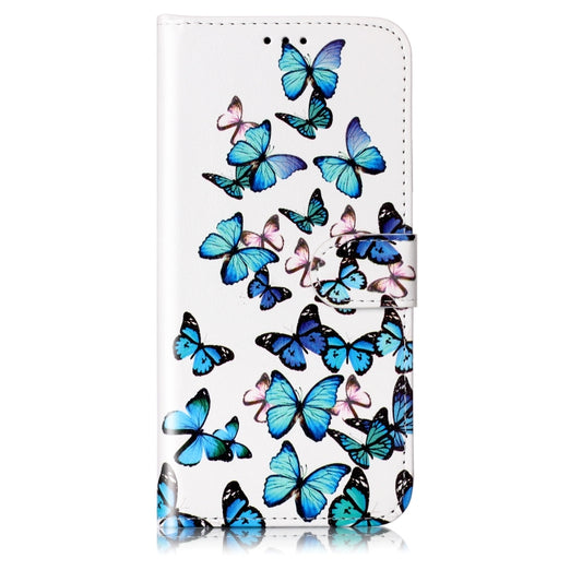 For OnePlus 13 Colored Drawing Marble Pattern Leather Phone Case(Little Blue Butterflies) by buy2fix