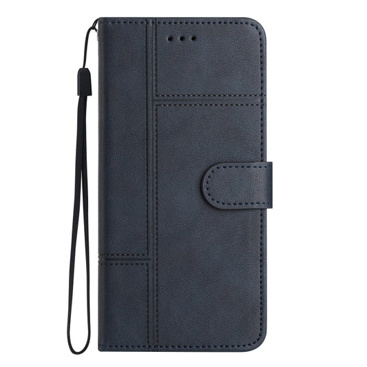 For OnePlus 13 Cowhide Texture Stitching Leather Phone Case(Dark Blue) by buy2fix