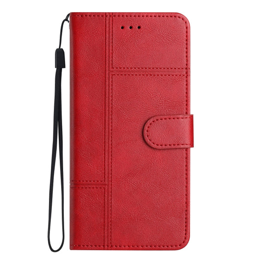 For OnePlus 13 Cowhide Texture Stitching Leather Phone Case(Red) by buy2fix