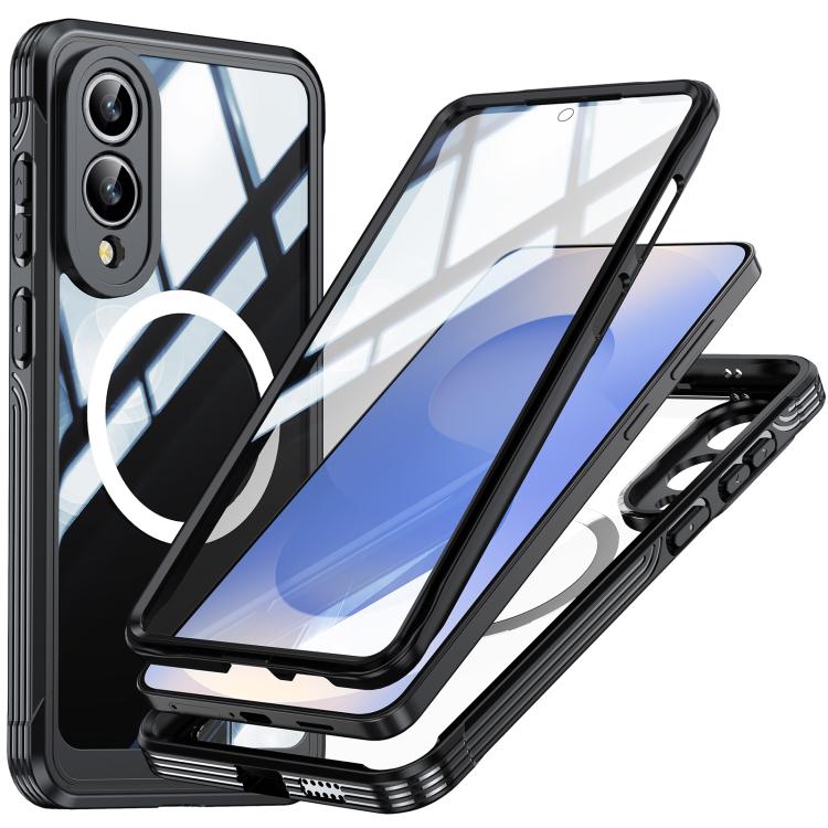 For Samsung Galaxy S25 Edge 5G RedPepper Tempered Glass MagSafe Phone Case(Black) - Galaxy S25 Edge 5G Cases by RedPepper | Online Shopping UK | buy2fix