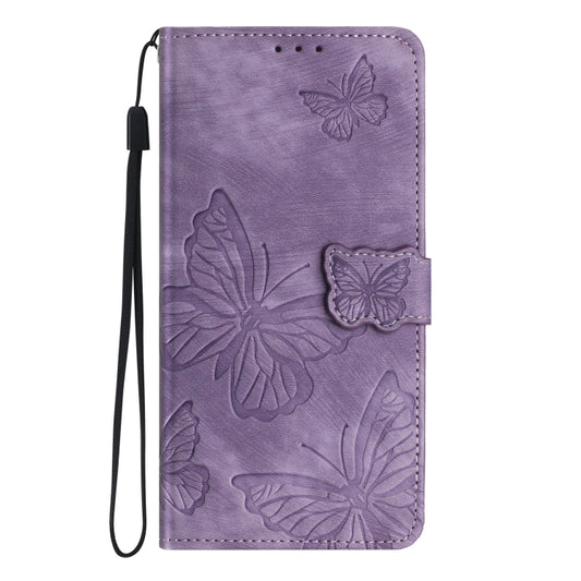 For OnePlus 13 Skin-feel Embossed Butterfly Leather Phone Case(Purple) by buy2fix