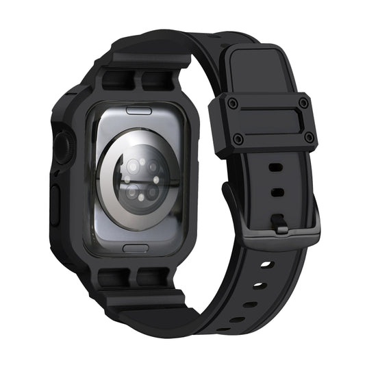 For Apple Watch Series 10 / 11 42mm Armor TPU Case Integrated Watch Band(Black) by buy2fix
