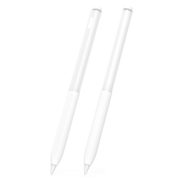 For vivo Pencil 2S / iQOO Pencil2s 2pcs/Set Transparent Jelly Series Stylus Pen Silicone Protective Cover(White) - Pencil Accessories by buy2fix | Online Shopping UK | buy2fix