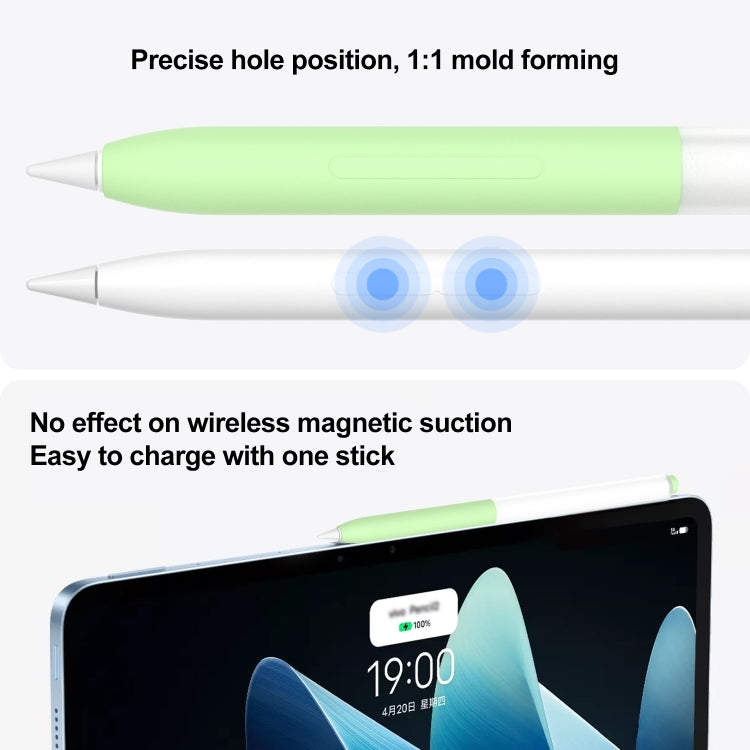 For vivo Pencil 2S / iQOO Pencil2s 2pcs/Set Transparent Jelly Series Stylus Pen Silicone Protective Cover(White) - Pencil Accessories by buy2fix | Online Shopping UK | buy2fix