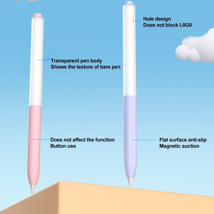 For vivo Pencil 2S / iQOO Pencil2s 2pcs/Set Transparent Jelly Series Stylus Pen Silicone Protective Cover(White) - Pencil Accessories by buy2fix | Online Shopping UK | buy2fix