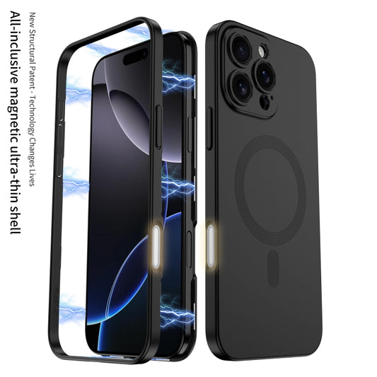 For iPhone 16 Pro Max GKK MagSafe Full Coverage Phone Case(Mountain Gray) by GKK