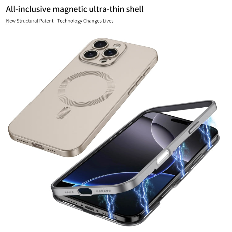 For iPhone 16 GKK MagSafe Full Coverage Phone Case(Mountain Gray) by GKK
