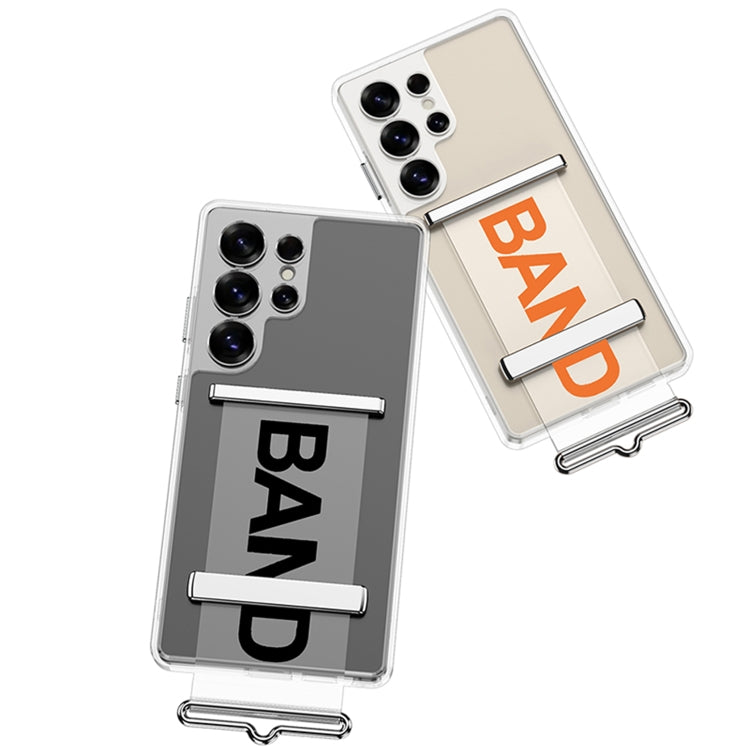 For Samsung Galaxy S25 Ultra 5G GKK Space Series Clear Wristband Holder Phone Case(Transparent Black) by GKK