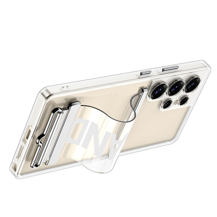For Samsung Galaxy S25 Ultra 5G GKK Space Series Clear Wristband Holder Phone Case(Transparent Silver) - Galaxy S25 Ultra 5G Cases by GKK | Online Shopping UK | buy2fix