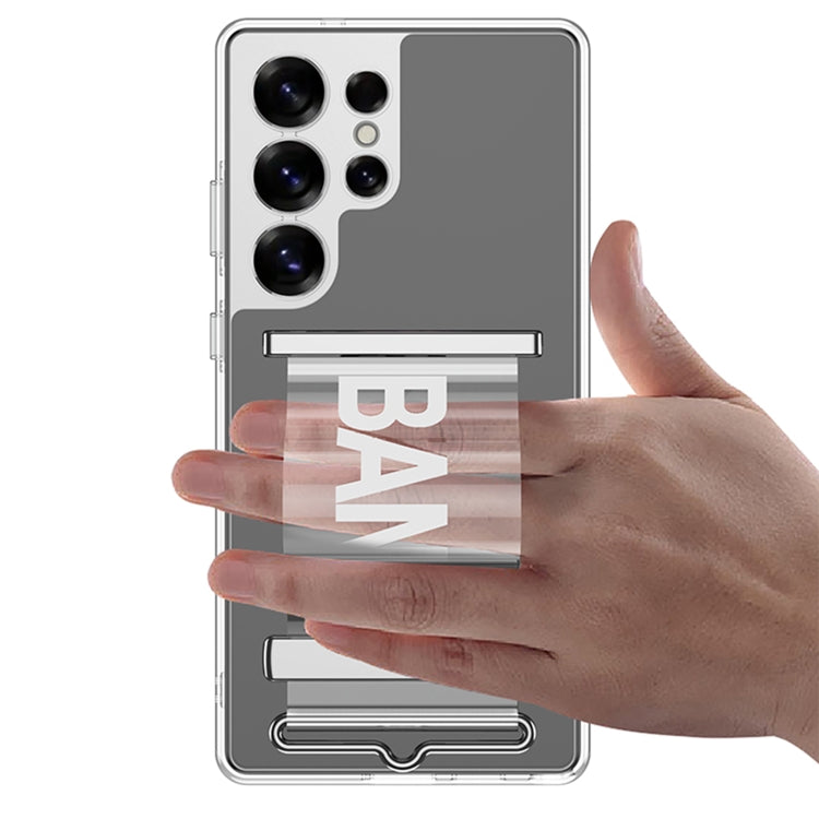 For Samsung Galaxy S25 Ultra 5G GKK Space Series Clear Wristband Holder Phone Case(Transparent Silver) - Galaxy S25 Ultra 5G Cases by GKK | Online Shopping UK | buy2fix