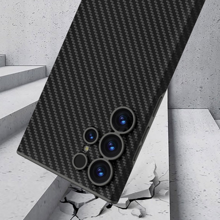 For Samsung Galaxy S25 Ultra 5G GKK Skin-feeling Leather Curved Phone Case(Carbon Fiber) by GKK