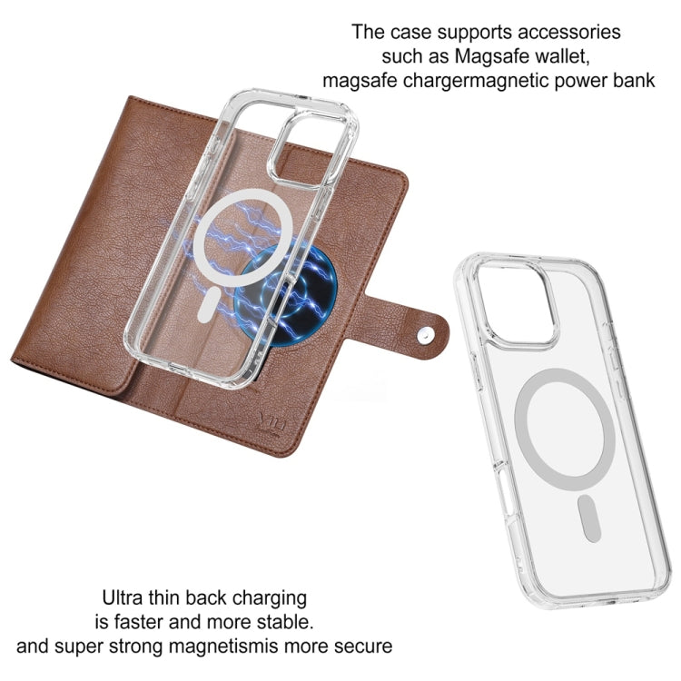 For iPhone 14 Pro Max ViLi GVS-C Series MagSafe Magnetic RFID Leather Flip Phone Case(Brown) - iPhone 14 Pro Max Cases by ViLi | Online Shopping UK | buy2fix