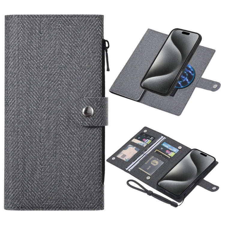 For iPhone 15 Pro Max ViLi GBS Series MagSafe Magnetic RFID Leather Flip Phone Case(Black) - iPhone 15 Pro Max Cases by ViLi | Online Shopping UK | buy2fix