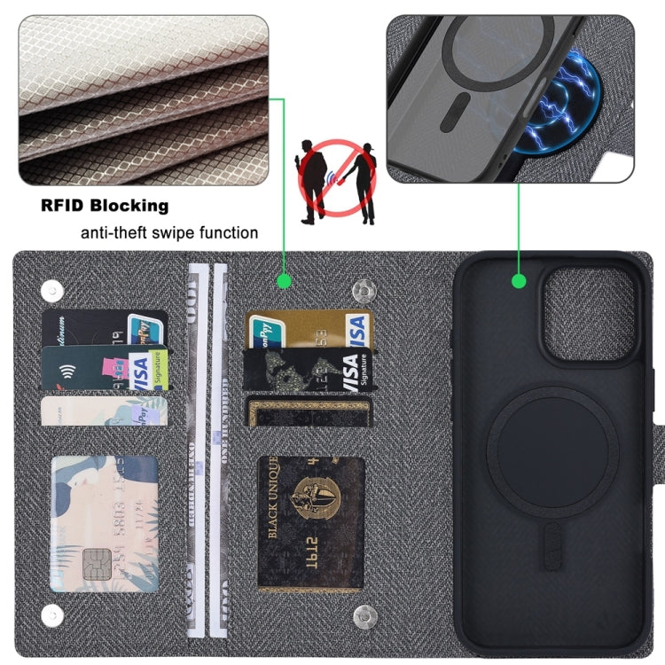 For iPhone 14 Pro ViLi GBS Series MagSafe Magnetic RFID Leather Flip Phone Case(Black) - iPhone 14 Pro Cases by ViLi | Online Shopping UK | buy2fix