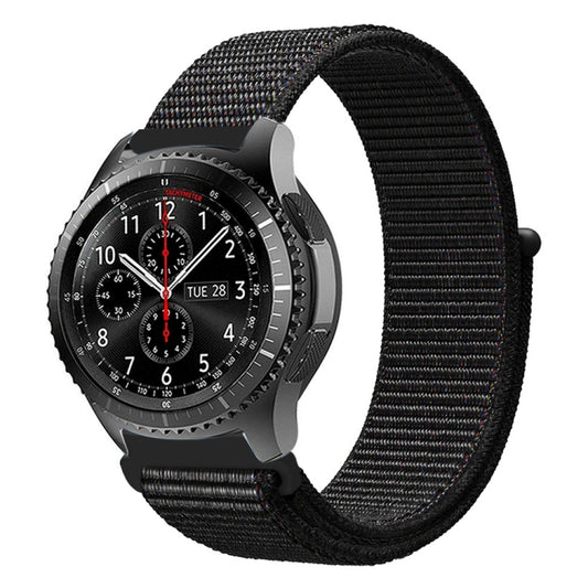 For Samsung Galaxy Watch 42mm Nylon Braided Watch Band(Black) by buy2fix