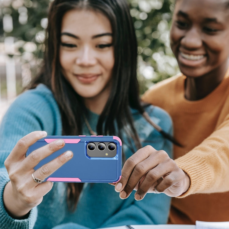 For Samsung Galaxy S25+ 5G TPU + PC Shockproof Protective Phone Case(Royal Blue + Pink) by buy2fix