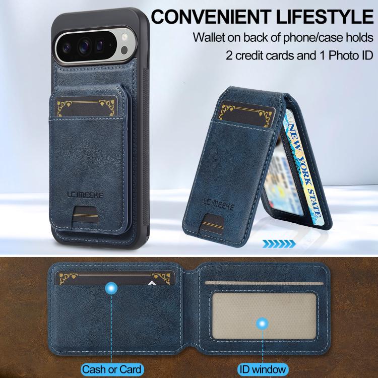For Google Pixel 10 / 10 Pro LC.IMEEKE L3 Series Detachable RFID Card Bag Magsafe Phone Case(Blue) - Google Cases by LC.IMEEKE | Online Shopping UK | buy2fix