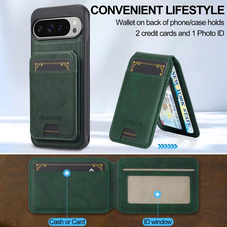 For Google Pixel 10 / 10 Pro LC.IMEEKE L3 Series Detachable RFID Card Bag Magsafe Phone Case(Green) - Google Cases by LC.IMEEKE | Online Shopping UK | buy2fix