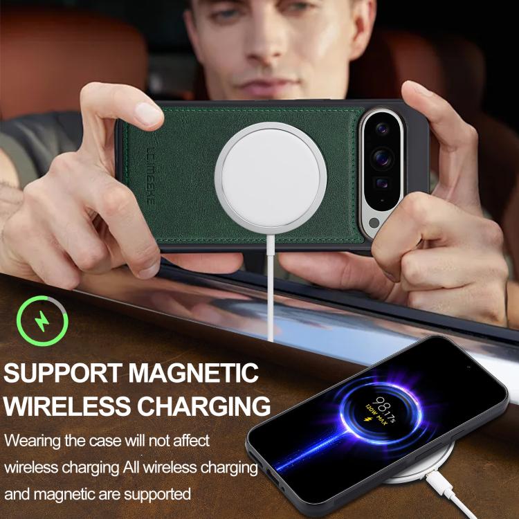 For Google Pixel 10 Pro XL LC.IMEEKE L3 Series Detachable RFID Card Bag Magsafe Phone Case(Green) - Google Cases by LC.IMEEKE | Online Shopping UK | buy2fix