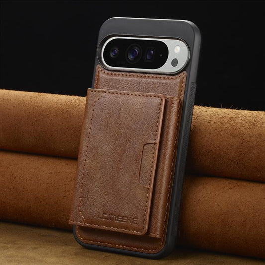 For Google Pixel 10 Pro XL LC.IMEEKE L5 Series Detachable RFID Card Bag Magsafe Phone Case(Brown) - Google Cases by LC.IMEEKE | Online Shopping UK | buy2fix
