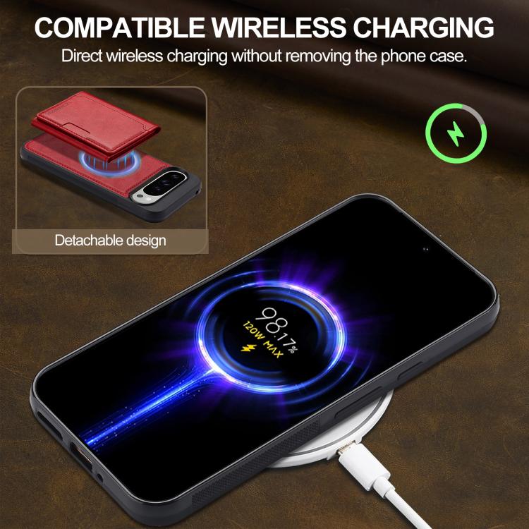 For Google Pixel 10 Pro XL LC.IMEEKE L5 Series Detachable RFID Card Bag Magsafe Phone Case(Red) - Google Cases by LC.IMEEKE | Online Shopping UK | buy2fix