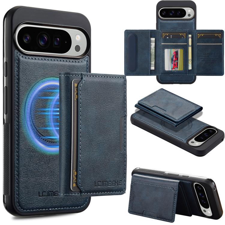 For Google Pixel 10 / 10 Pro LC.IMEEKE L5 Series Detachable RFID Card Bag Magsafe Phone Case(Blue) - Google Cases by LC.IMEEKE | Online Shopping UK | buy2fix