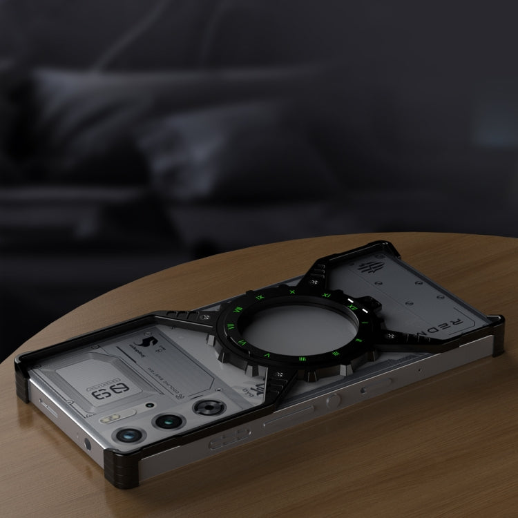 For ZTE nubia Red Magic 9S Pro / 9S Pro+ Gear Magnetic Holder Borderless Metal Phone Case(Silver) - ZTE Cases by buy2fix | Online Shopping UK | buy2fix