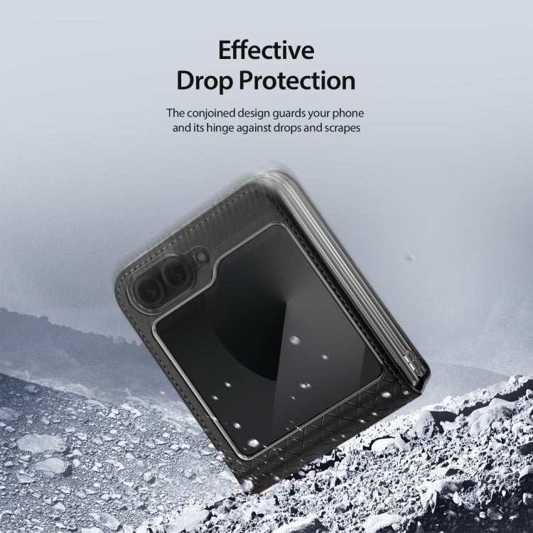 For Samsung Galaxy Z Flip6 5G DUX DUCIS Bril Series PU + TPU Phone Case(Black) - Galaxy Z Flip6 5G Cases by DUX DUCIS | Online Shopping UK | buy2fix