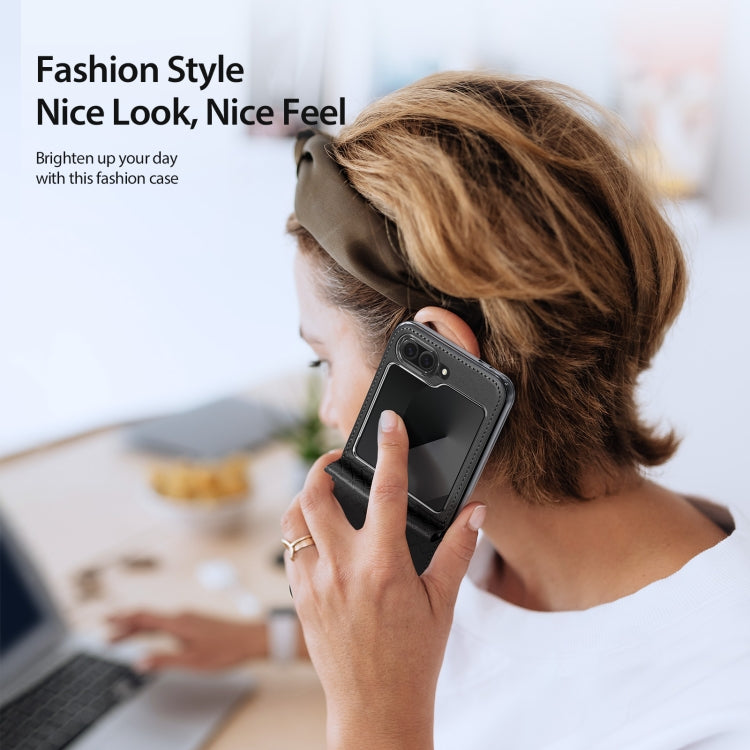 For Samsung Galaxy Z Flip6 5G DUX DUCIS Bril Series PU + TPU Phone Case(Black) - Galaxy Z Flip6 5G Cases by DUX DUCIS | Online Shopping UK | buy2fix