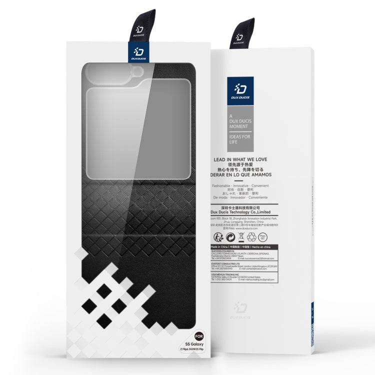 For Samsung Galaxy Z Flip6 5G DUX DUCIS Bril Series PU + TPU Phone Case(Black) - Galaxy Z Flip6 5G Cases by DUX DUCIS | Online Shopping UK | buy2fix
