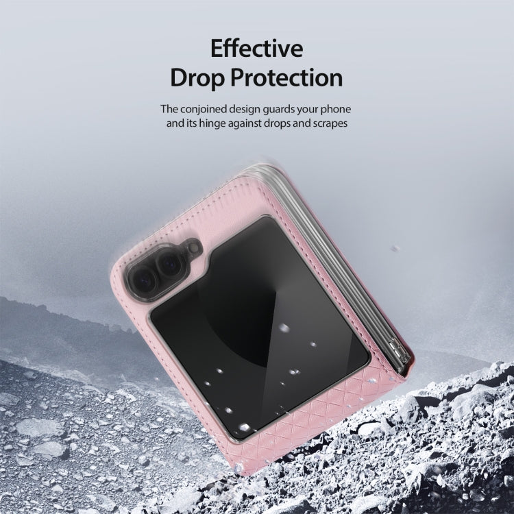 For Samsung Galaxy Z Flip6 5G DUX DUCIS Bril Series PU + TPU Phone Case(Pink) - Galaxy Z Flip6 5G Cases by DUX DUCIS | Online Shopping UK | buy2fix