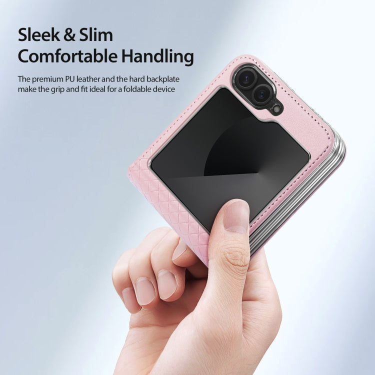 For Samsung Galaxy Z Flip6 5G DUX DUCIS Bril Series PU + TPU Phone Case(Pink) - Galaxy Z Flip6 5G Cases by DUX DUCIS | Online Shopping UK | buy2fix