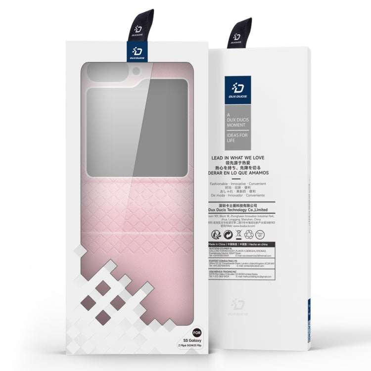 For Samsung Galaxy Z Flip6 5G DUX DUCIS Bril Series PU + TPU Phone Case(Pink) - Galaxy Z Flip6 5G Cases by DUX DUCIS | Online Shopping UK | buy2fix