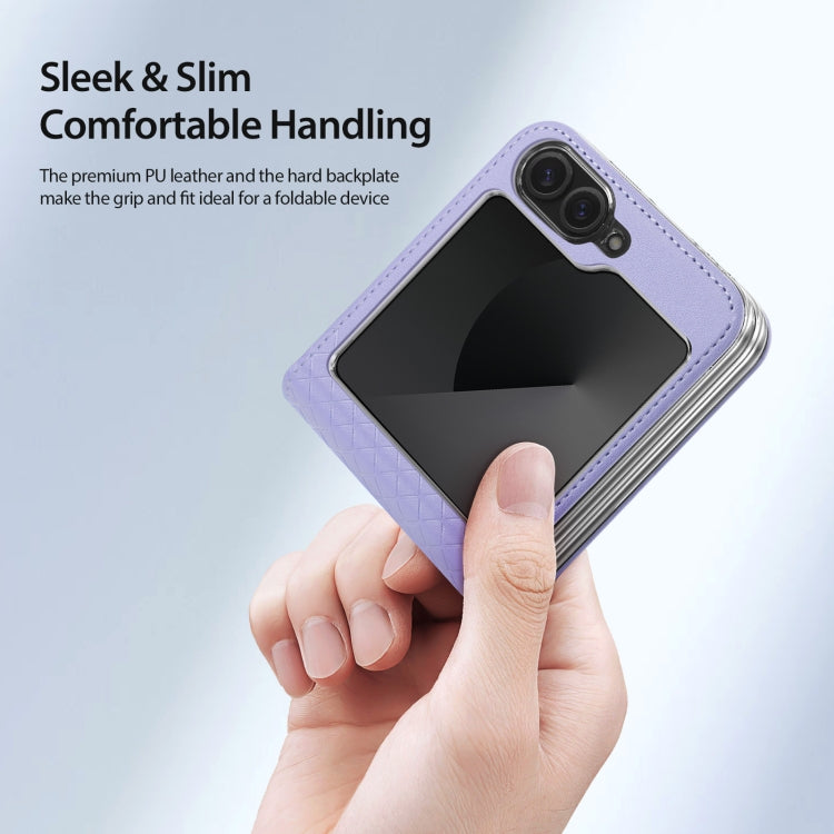 For Samsung Galaxy Z Flip6 5G DUX DUCIS Bril Series PU + TPU Phone Case(Purple) - Galaxy Z Flip6 5G Cases by DUX DUCIS | Online Shopping UK | buy2fix