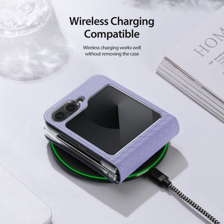 For Samsung Galaxy Z Flip6 5G DUX DUCIS Bril Series PU + TPU Phone Case(Purple) - Galaxy Z Flip6 5G Cases by DUX DUCIS | Online Shopping UK | buy2fix