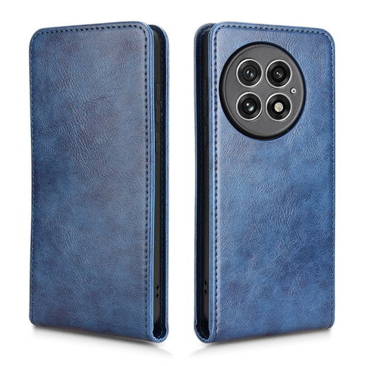 For OnePlus 13 Magnetic Vertical Flip Leather Phone Case(Blue) by buy2fix
