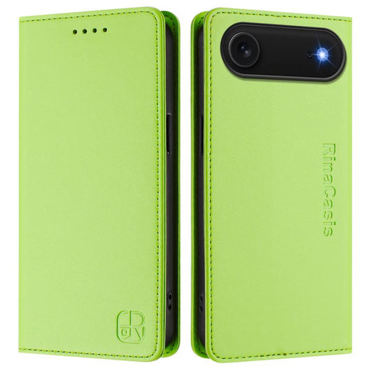 For iPhone Air RC01 Dual-Folded Magnetic Suction RFID Leather Phone Case(Grass Green) - iPhone Air Cases by buy2fix | Online Shopping UK | buy2fix