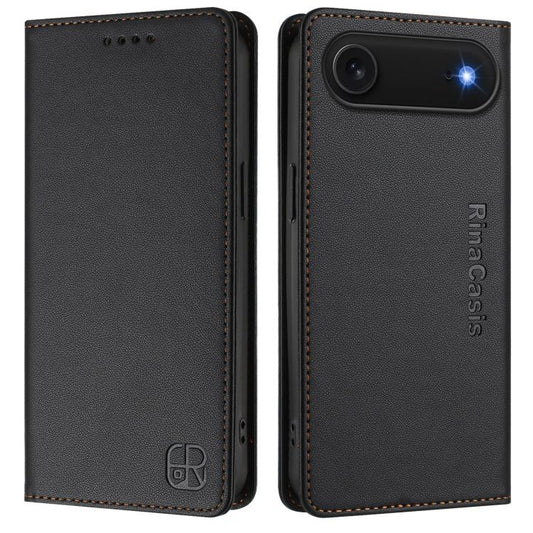 For iPhone Air RC01 Dual-Folded Magnetic Suction RFID Leather Phone Case(Black) - iPhone Air Cases by buy2fix | Online Shopping UK | buy2fix