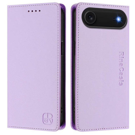 For iPhone Air RC01 Dual-Folded Magnetic Suction RFID Leather Phone Case(Light Purple) - iPhone Air Cases by buy2fix | Online Shopping UK | buy2fix