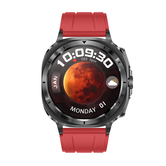 ET492 1.43 inch AMOLED Screen Silicone Strap Smart Watch Supports ECG/Blood Sugar Monitoring(Red) - Smart Watches by buy2fix | Online Shopping UK | buy2fix